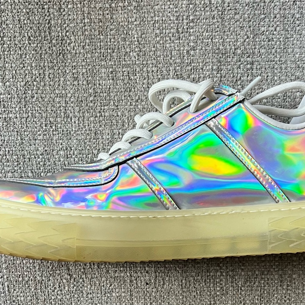 Holographic Sneakers with White Laces